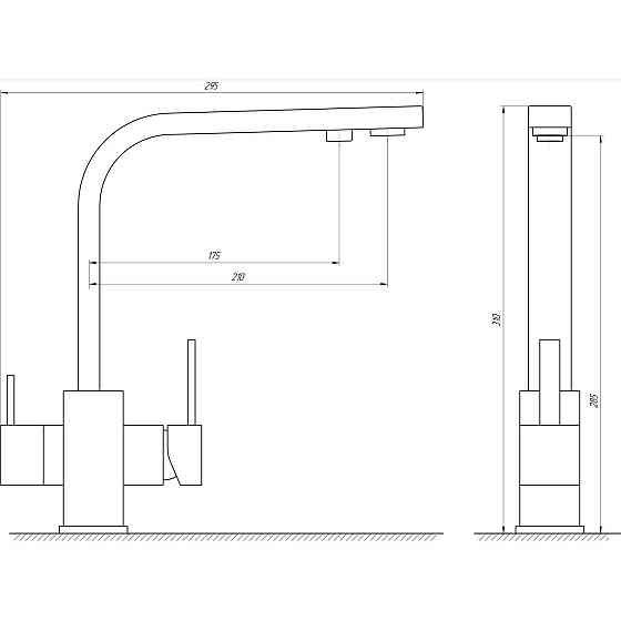 Смеситель для кухни под осмос Globus Lux LAZER GLLR-0111-3-TITANIUM (000019248) Киев
