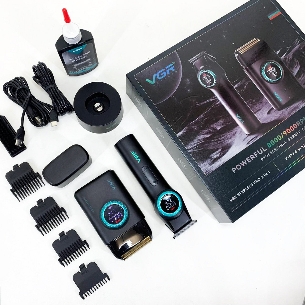 Машинка для стрижки волос и бритья VGR 2 в 1 V-977 V-377, Машинка для стрижки с мощным аккумулятором LZ-57 Львов - изображение 8
