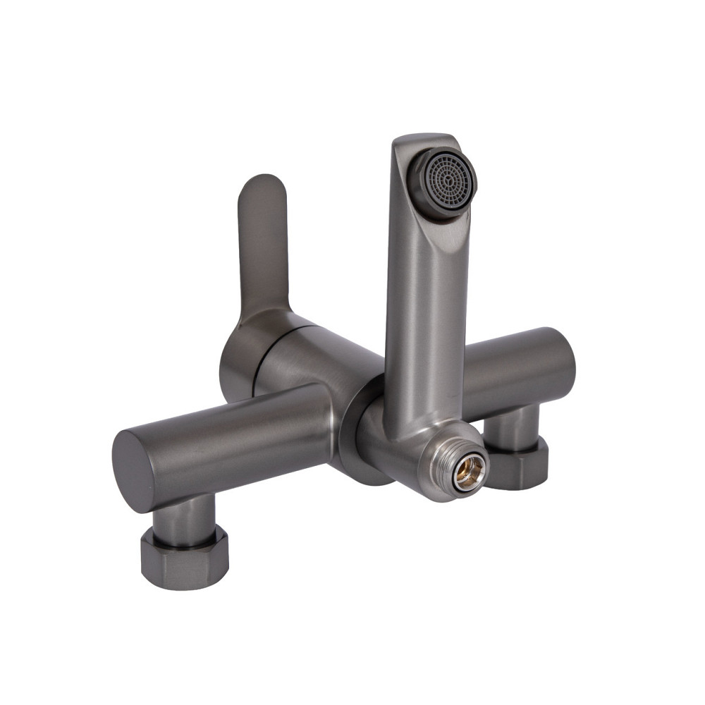 Смеситель для ванны Brinex Pure 006 с поворотным изливом (с душевым гарнитуром) Gunmetal Black BRIPUR006GRP Киев - изображение 18