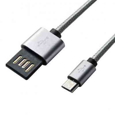 Дата кабель USB 2.0 AM to Micro 5P 1.0m Grey/Black Grand-X (FM02) Вінниця