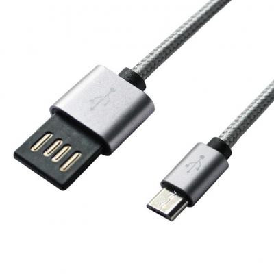 Дата кабель USB 2.0 AM to Micro 5P 1.0m Grey/Black Grand-X (FM02) Вінниця - фото 1