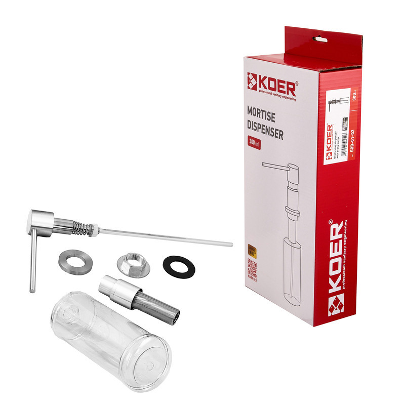 Дозатор для мийного засобу врізний Koer SDB-03-07 300 мл (колір графіт) (KR5634) Київ - фото 2