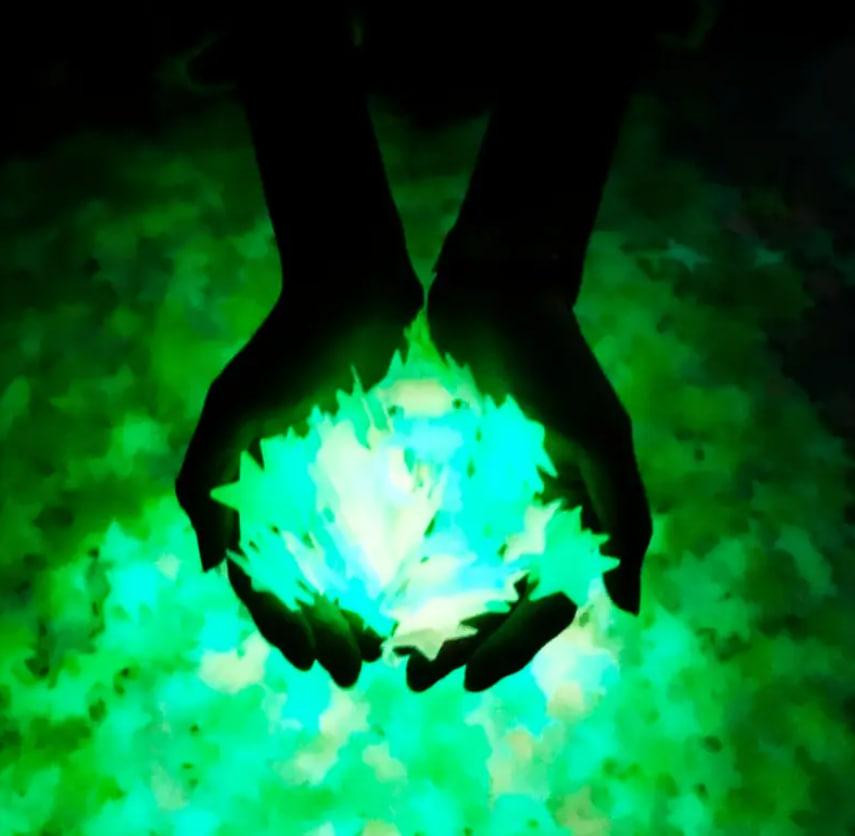 Набір флуоресцентних зірок 100 шт | Салатові самоклеючі наліпки для стелі, стін, дитячої Київ - фото 1