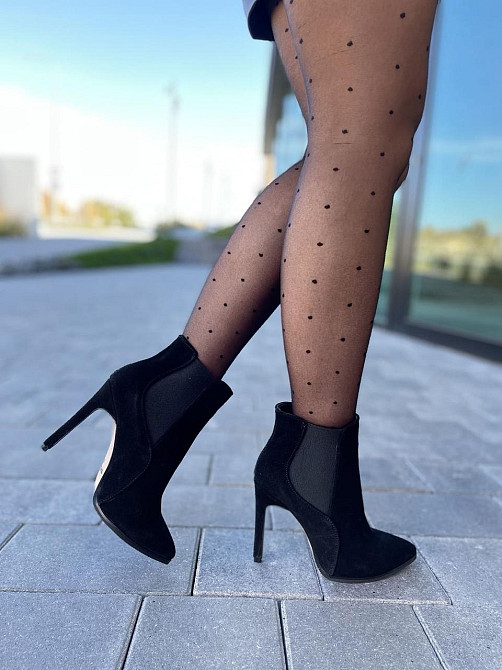 Nivelle Черевики жіночі демісезонні весна-осінь чорні з натуральної замші на підборах р. 36-38 Коломия - фото 2