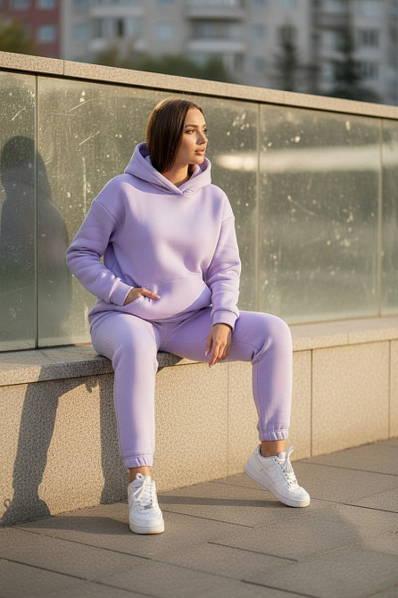 Женский спортивный костюм на флисе Сиреневый M/L Харьков - изображение 9