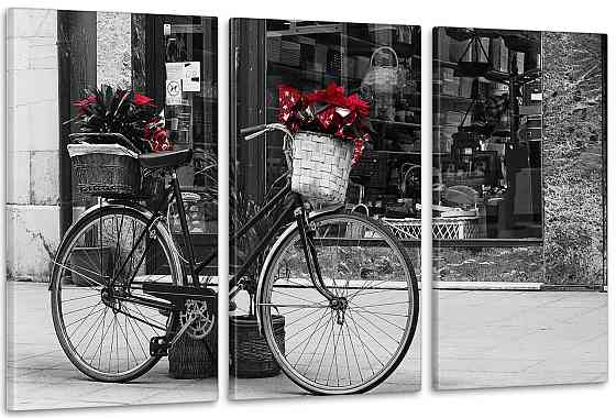 Модульна картина Велосипед Квіти Аrt-105_3А Київ