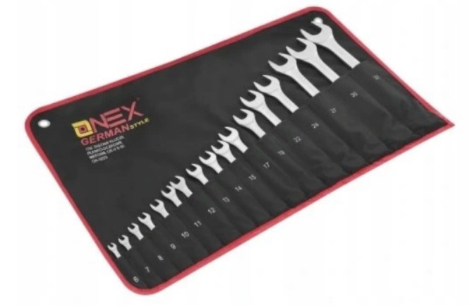 Набір ріжкових комбінованих ключів OX-3223 з гумовими вставками, 17 шт, 6–32 мм, Cr-V сталь у футлярі Одеса - фото 3