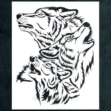 Декоративное настенное Панно «Волки» Декор на стену 50*40 см, Белый Киев