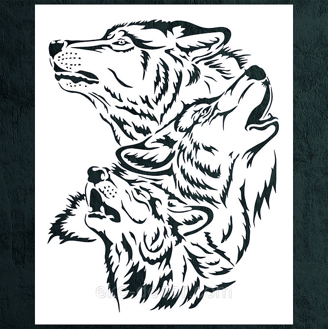 Декоративное настенное Панно «Волки» Декор на стену 50*40 см, Белый Киев - изображение 6