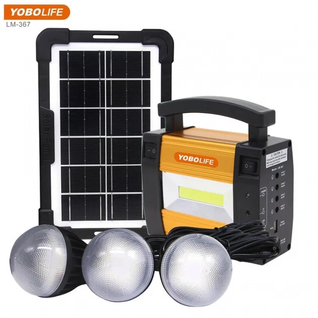 Кемпинговый аккумуляторный фонарь LM-367 (COB + 3xLamp) + солнечная панель + Power Bank (1 режим) Винница - изображение 9