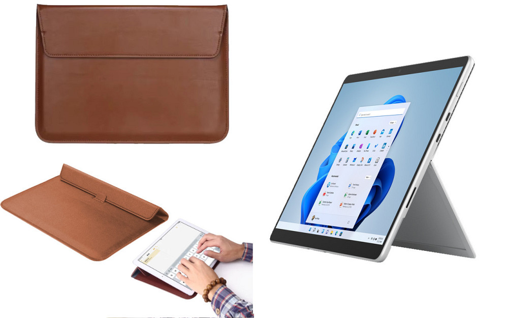 Чохол-конверт VitoCase для Microsoft Surface Pro 8, Pro 9, з функцією підставки для планшета Коричневий Київ - фото 1