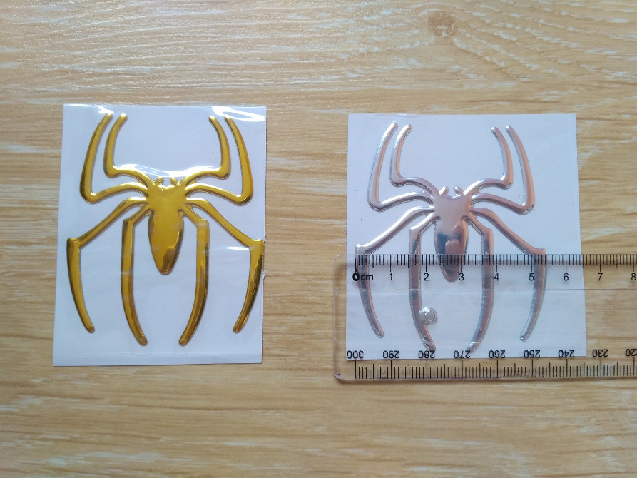 Наклейка на мото, авто Павук опукла Золото, Срібний Київ - фото 2