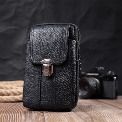 Сумка Vintage На пояс из натуральной кожи Черная (22736) Винница - изображение 5