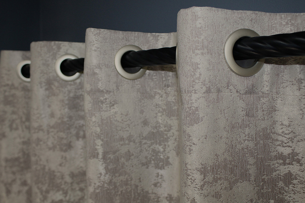 Комплект штор на люверсах VR-Textil Жаккард Sultan YL № 1206ш Серо-бежевый 150х250 см 2 шт (37-0076) Киев - изображение 8