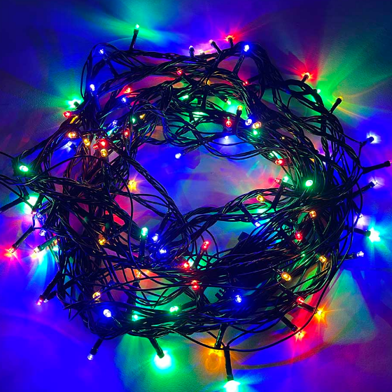 Світлодіодна гірлянда 100 Led 10м 8 режимів різнокольорова 220V CW-G-100L10VMC ColorWay Житомир