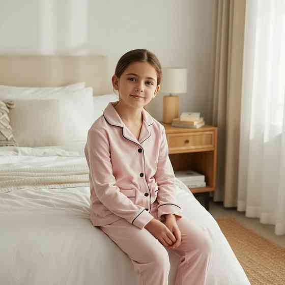 Дитяча велюрова тепла піжама дві кишені Пудровий 2 ч/к 134-140 Харків