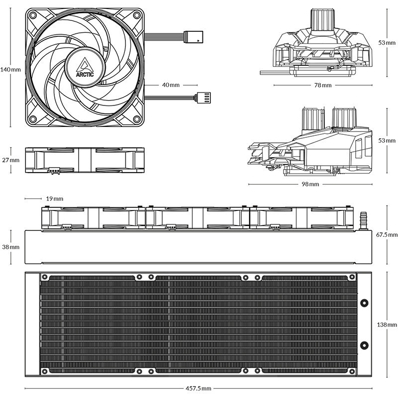 Система водяного охолодження Arctic Liquid Freezer II 420 A-RGB (ACFRE00109A) ( Чорний ) Харків - фото 5