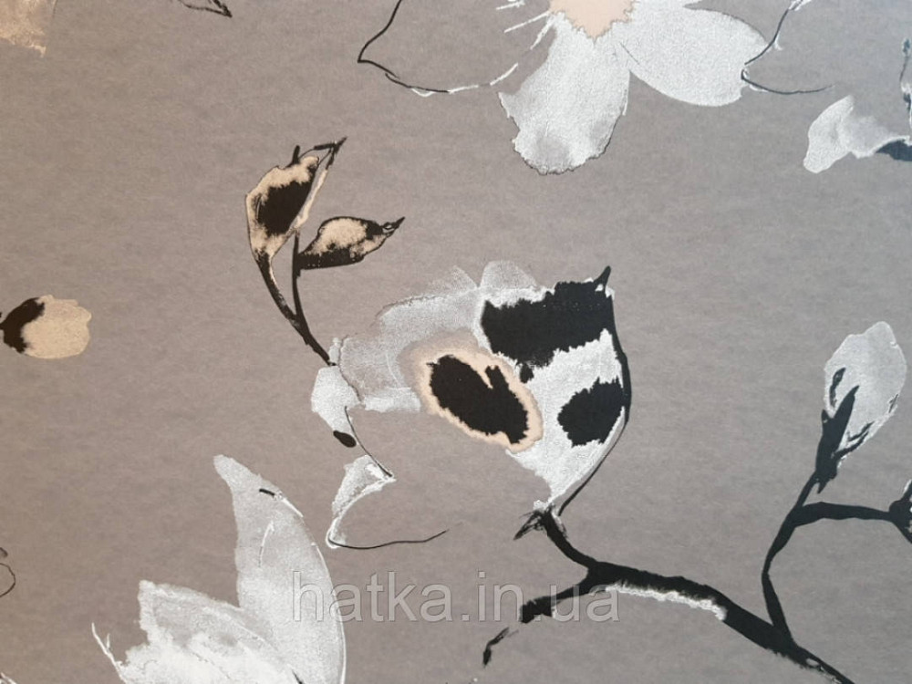 Шпалери флізелінові Khroma LAV005 LA VIE EN ROSE сірі гілки квіти сірі і коричневі Київ - фото 3