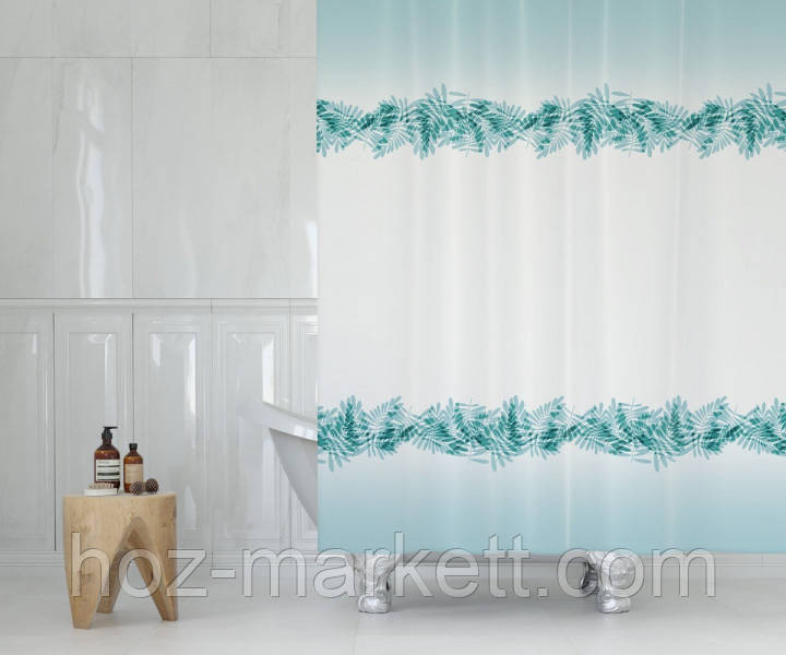 Тканевая шторка для душа Тропик 180 х 200 см Турция  папоротник Харьков - изображение 1