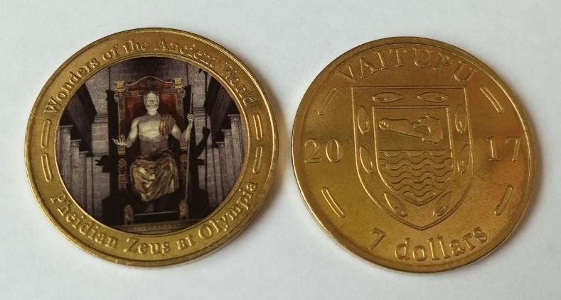 Вайтупу 7 долларів 2017 монета серії 7 чудес світу ХРАМ ЗЕВСА В ОЛІМПІЇ Полтава - фото 1