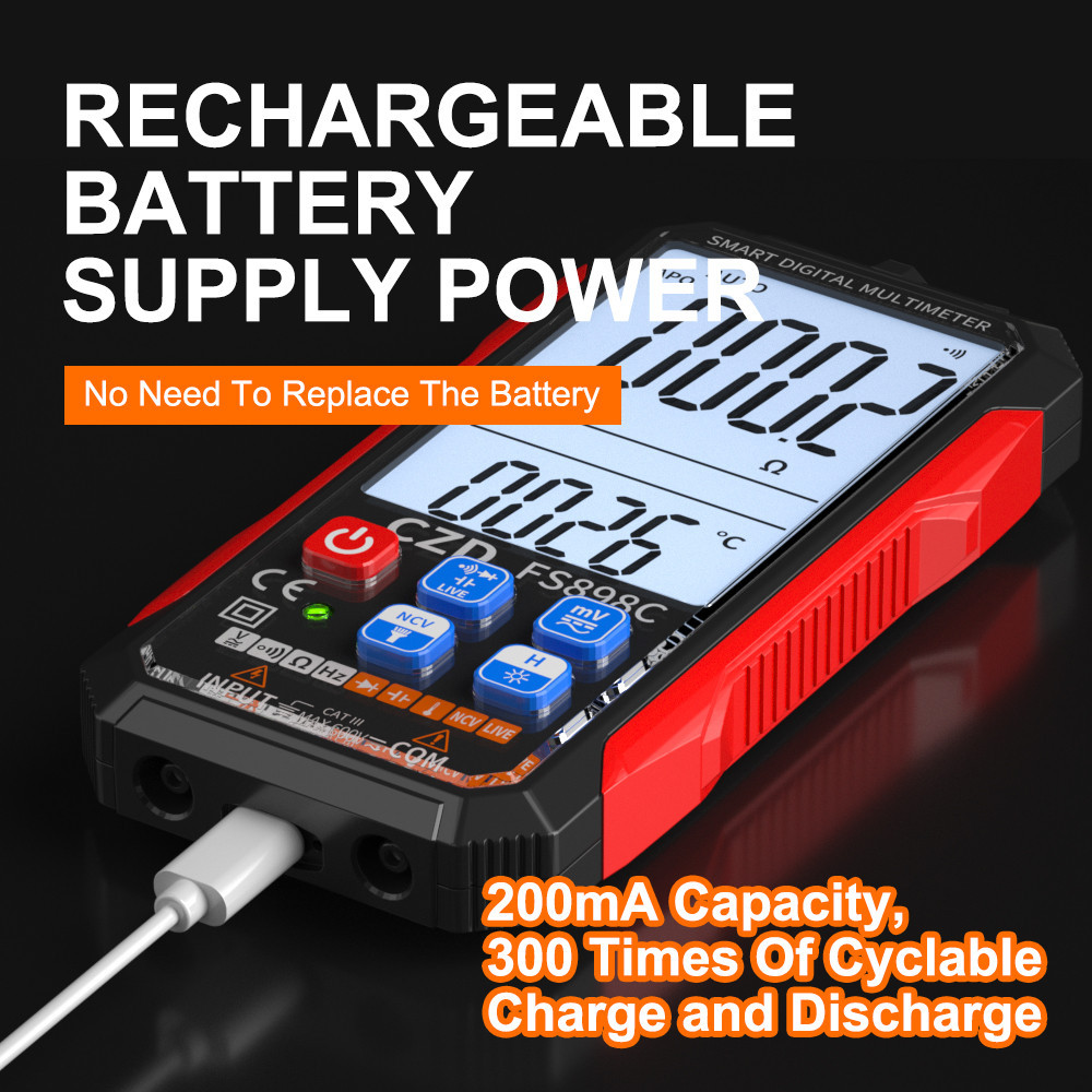 Тестер цифровой FS898C 6000бит автоматический мультиметр АКБ Винница - изображение 4