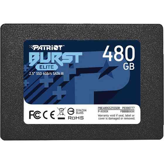 Накопичувач SSD 480GB Patriot Burst Elite 2.5" SATAIII TLC (PBE480GS25SSDR) 2.5" Харків