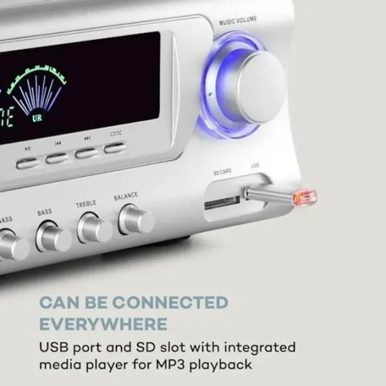 Цифровий HiFi стереопідсилювач Auna AMP 3800 BT 5.0 Bluetooth з Німеччини Дніпро