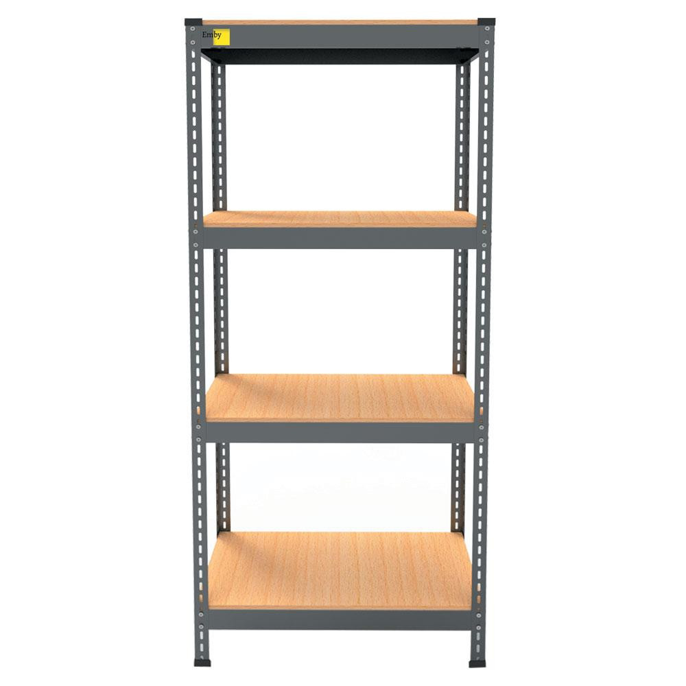 Металлический стеллаж Emby Light Series (размер 1500х600x600мм) 4 полки ДСП до 100кг Черный Винница - изображение 3