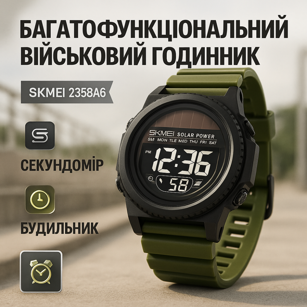 Практичний чоловічий годинник SKMEI 2358AG, Спортивний наручний годинник Кращий військовий HX-29 Львів - фото 7