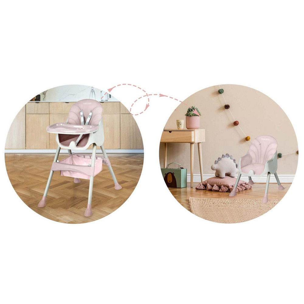 Стільчик для годування зі столиком Ricokids Milo 79 х 62 х 94 см - рожево-білий Київ - фото 7