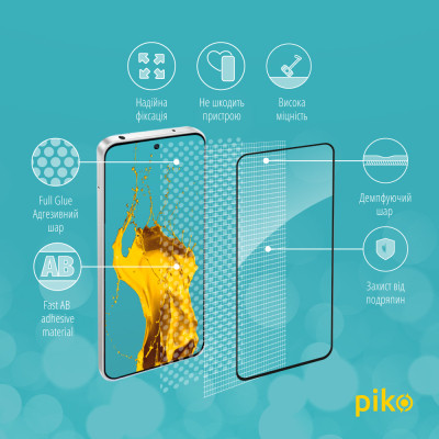 Скло захисне Piko Full Glue Xiaomi Redmi Note 12R Black (1283126589799) Вінниця - фото 3