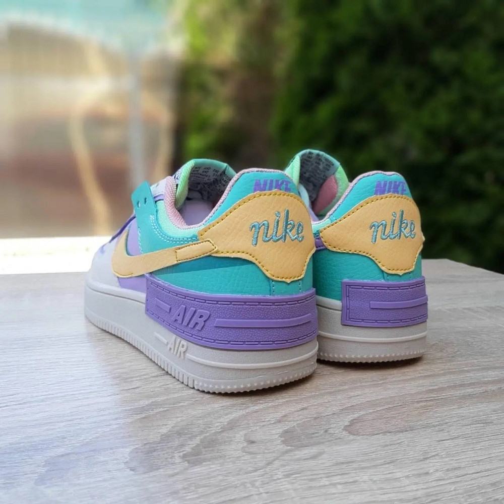 Кроссовки Nike Force Белые Женские Кожаные Форсы Разноцветные Найк Shadow (размеры: 36,37,38,39,40,41) - 2 Днепр - изображение 4