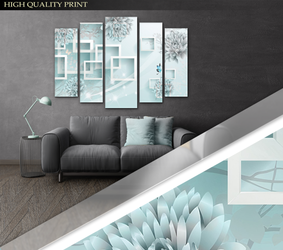 Модульна картина Квіти Абстракція Art-261_5 ( 80х118см ) Київ