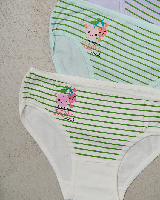 Дитячі трусики на дівчинку в смужку — Вишеньки 5 шт Nicoletta 116725 4-5 Київ - фото 3