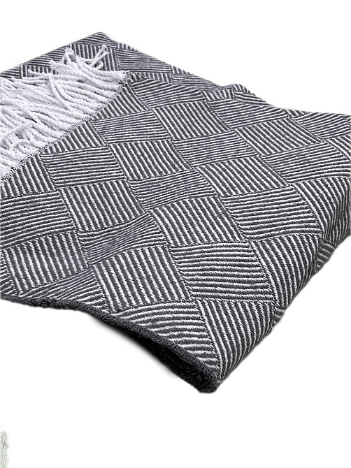 Vladi Плед Vladi 140x200 см бавовняний натуральний сірий Валенсія Valencia Harry Коломия - фото 1