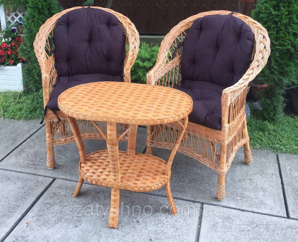 Мебель из лозы  с овальным  столом | Дачная мебель плетеная  | комплект балконной мебели Киев - изображение 1