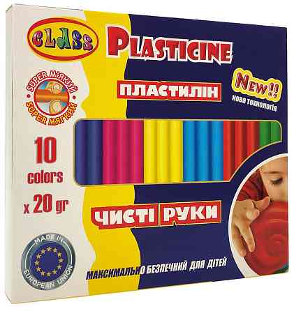 Пластилін "Class" "Чисті руки MAXI" 10кол.*20гр, ECO, 7645С, шт Київ
