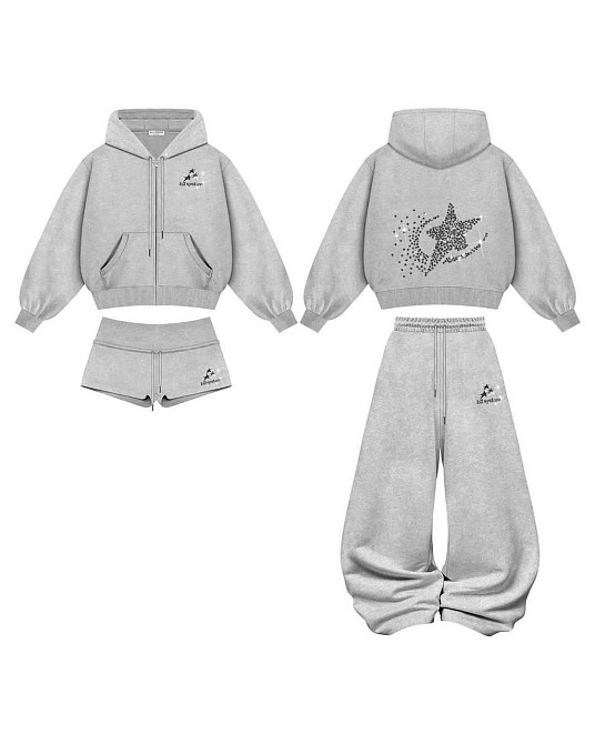 Женский стильный повседневный костюм тройка двухнитка Серый Одесса - изображение 1