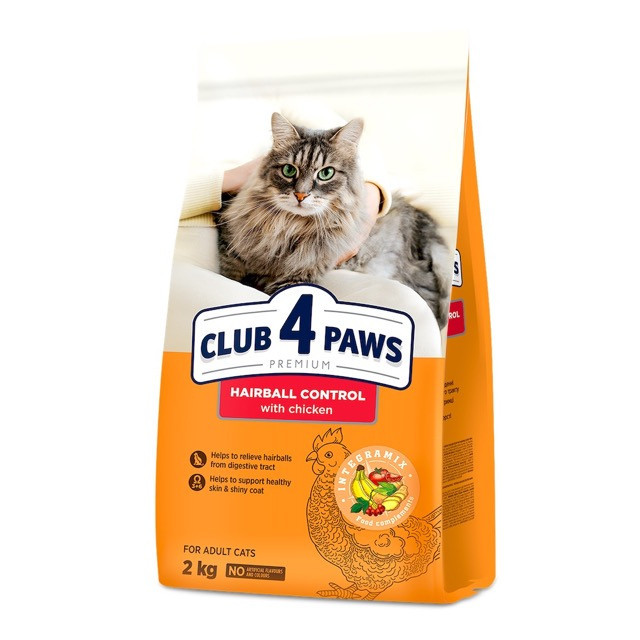 Полнорационный сухой корм CLUB 4 PAWS Премиум с эффектом вывода шерсти из пищеварительной системы, 2 кг Винница - изображение 1