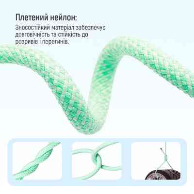 Дата кабель USB-C to Lightning 1.0m 27W green ColorWay (CW-CBPDCL061-G) Вінниця