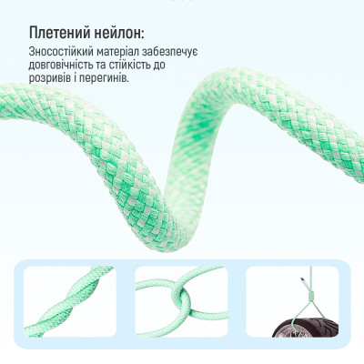 Дата кабель USB-C to Lightning 1.0m 27W green ColorWay (CW-CBPDCL061-G) Вінниця - фото 4