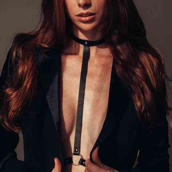 Портупея MAZE Bijoux Indiscrets с ошейником и одним пересечением, черная Sex Aura Киев