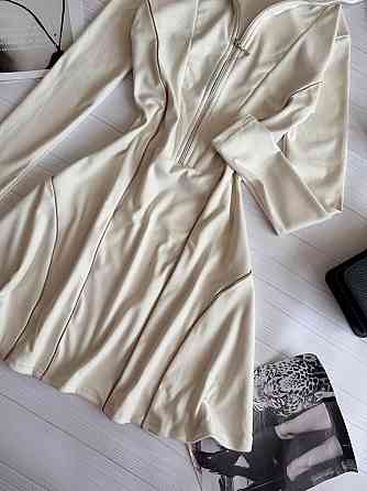 Жіноча стильна повсякденна сукня з кантом еластичний трикотаж пума Кремова, 42/44 Одеса