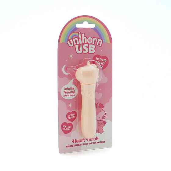 Вібратор-єдиноріжка Unihorn USB Bullet – Heart Throb, віброкуля, USB-зарядка, 10 режимів Sex Aura Київ