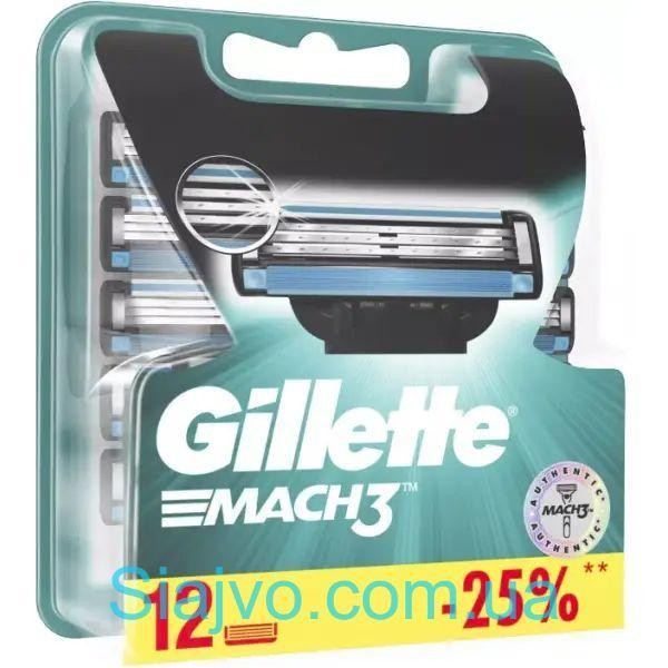 Сменные картриджи для бритья Gillette Mach3, 12 шт. Львов - изображение 1
