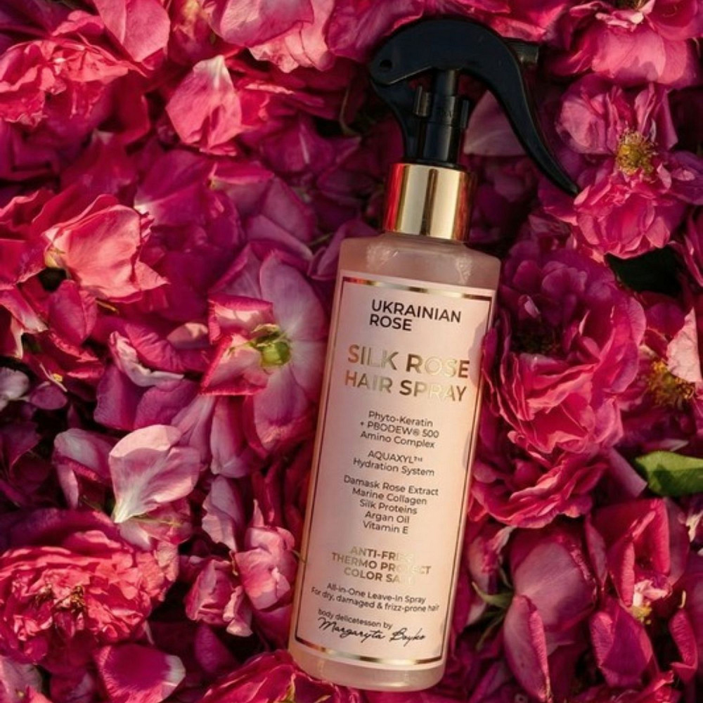 Спрей-кондиционер для волос с фито-кератином и аминокислотами Silk Rose Hair Spray Ukrainian Rose 250 мл Киев - изображение 3