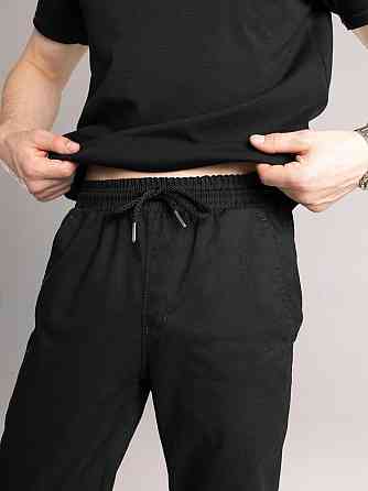 Чоловічі чорні штани демісезонні котонові прямого крою Pobedov Step Київ