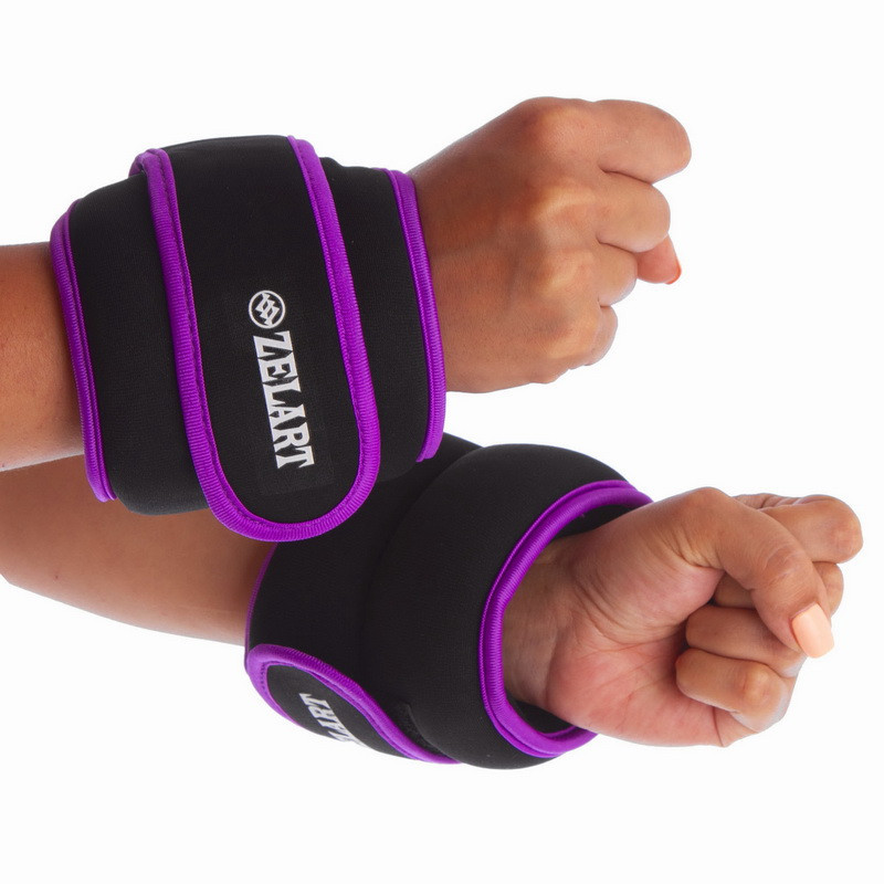 Утяжелители-манжеты для рук и ног Zelart FI-5732-2 2x1кг Вишнёвое - изображение 3