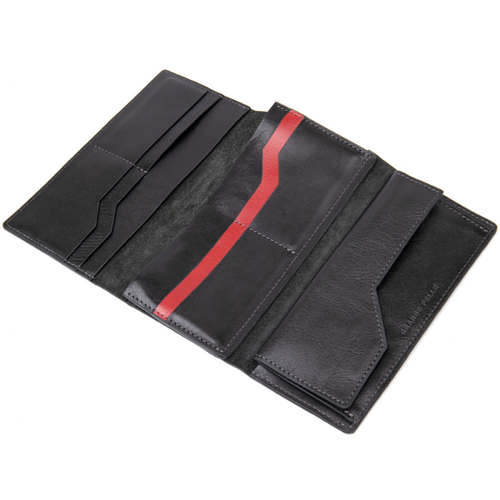 Шкіряне глянсове портмоне Чорний (GRANDE PELLE) Київ - фото 9