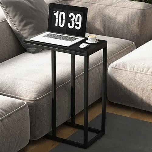 Журнальный приставной столик в стиле Loft черный современный дизайн для гостиной и спальни Costway Vittsjo Киев - изображение 1